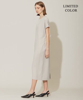 ICB 【接触冷感・UVケア・速乾・洗える】FluidBackSatin レイヤードデザインワンピース トープ系［WEB限定］