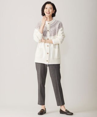 J.PRESS LADIES S 【洗える】チェルビック テーパード パンツ ダークブラウン系