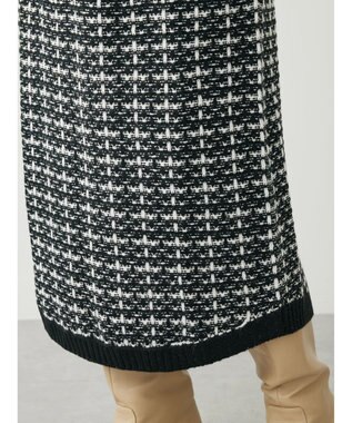 Green Parks ・ｆｕｒｒｙ　ｒａｔｅ　ツィードラメニットスカート Black