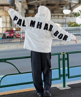 WEGO 【ユニセックス着用ITEM/MLサイズ展開】エコファーグラフィックブルゾン ホワイト