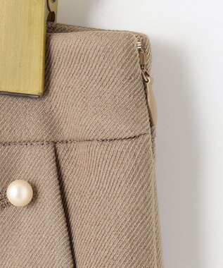 ANY SIS 【美人百花11月号掲載】パール調ポイントツイル パンツ モカ