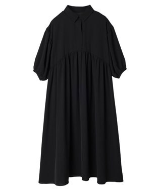 Green Parks ａ．衿付き切り替えワンピース Black