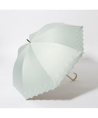 UNBILLION cache nez / フラワーラメ刺繍ショートパラソル グリーン