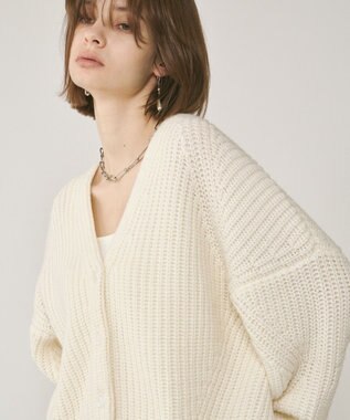 GRACE CONTINENTAL 畦ルーズニットカーディガン ホワイト