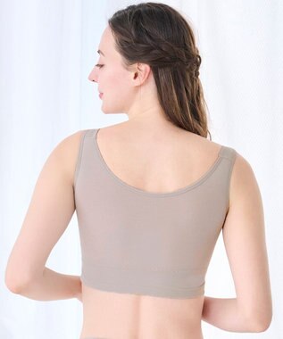 BRADELIS New York 【BRADELIS Me / ノンワイヤーブラジャー】オールインワンブラ ナイトブラ 補正 下着 24時間ラクに着用 綿混 しっかりフィット ブラデリス ME122105 ダークグレージュ