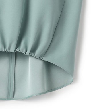 ICB FluidBackSatin フレンチスリーブブラウス ダークセージ