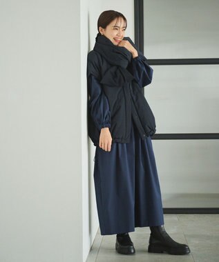 #Newans 【撥水/洗える】ビックスクエア中綿ベスト ブラック