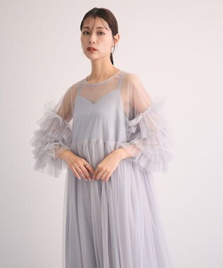 Green Parks ・Ｒａｉｌｍｅ　チュールワンピース（インナーＯＰ付） Light Gray