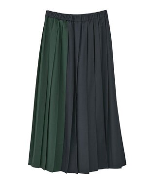 AMERICAN HOLIC 【選べる丈】ブロッキングプリーツスカート Navy