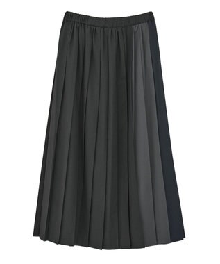 AMERICAN HOLIC 【選べる丈】ブロッキングプリーツスカート Black