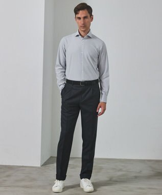 GOTAIRIKU 【保温性/ストレッチ/シワになりにくい】サキソニーストレッチパンツ_1タック(25年モデル） グレー系