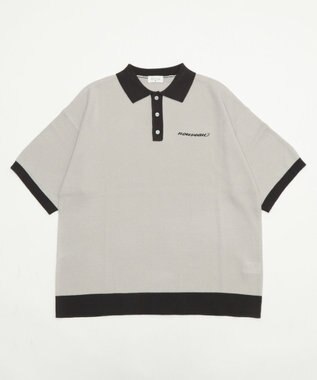 WEGO 【ユニセックス着用ITEM/MLサイズ展開】ワンポイントニットポロシャツ（SS） ライトグレー