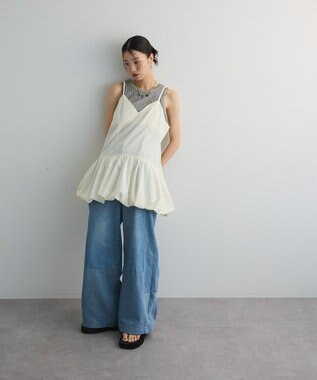 Green Parks 裾バルーンキャミワンピース White