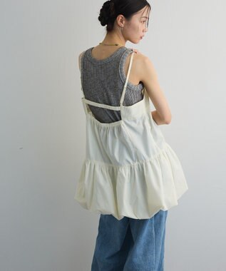 Green Parks 裾バルーンキャミワンピース White