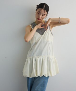 Green Parks 裾バルーンキャミワンピース White
