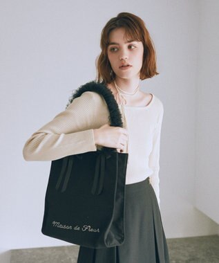 Maison de FLEUR チュールハンドルスクエアトートバッグ