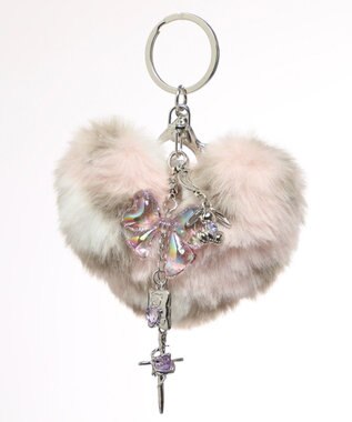 WEGO ファーハートビーズチャームキーホルダー 柄3