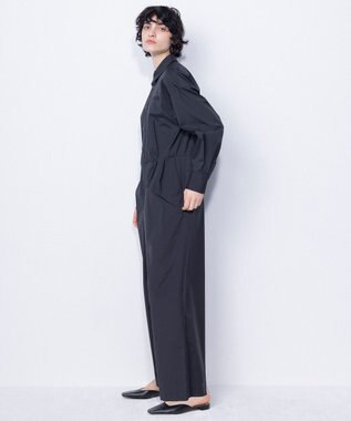 NAVE 【ReNAVE・セットアップ可/洗える/接触冷感/UVケア】コットンポリブロード オールインワン ブラック系