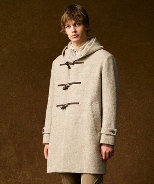 JOSEPH ABBOUD 【キングサイズ・尾州産カシミヤブレンド×アルパカ混素材】カシミヤブレンドアルパカヘリンボン ダッフルコート