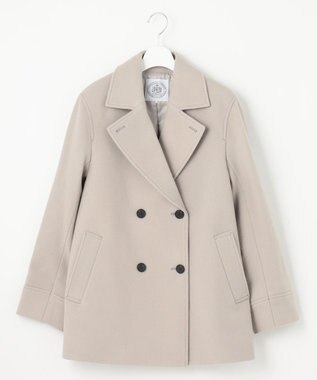 J.PRESS LADIES L Jackal 140sソフトメルトン Pコート ベージュ系