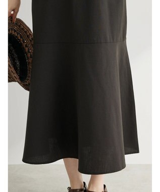 Green Parks 綿麻混マーメイドワンピース Dark Gray