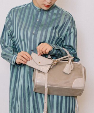 UNBILLION cachecache ミニポーチ付きスクエアボストン オーク