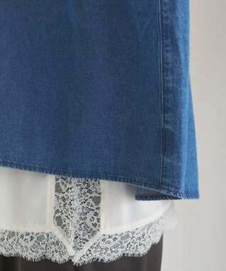 WEGO 【ANGIE VINTAGE】オーバーサイズデニム半袖シャツ ブルー