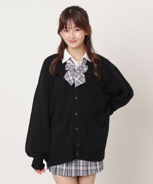 WEGO 【SCHOOLITEM】ニットカーディガン ブラック