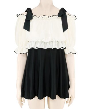 San-ai Resort（三愛水着楽園） WEB限定　Aラインワンピ9号・11号【Big Apple's（ビッグアップルズ）】 ホワイト