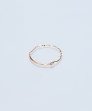 Phoebe 【K10】プレートビジューチェーンリング　ゴールド　3号/11号/13号 ゴールド