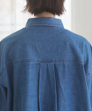 WEGO 【ANGIE VINTAGE】オーバーサイズデニム半袖シャツ ブルー