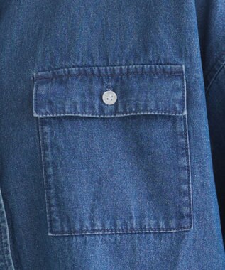 WEGO 【ANGIE VINTAGE】オーバーサイズデニム半袖シャツ ブルー