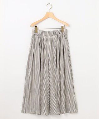 組曲 S 【春の新色追加】ギャザーライトデシン パンツ アイボリー系9（アイボリー×ブルーストライプ）