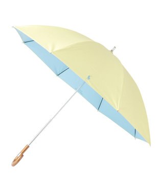 MOONBAT 【軽量】POLO RALPH LAUREN 晴雨兼用日傘 長傘 PP刺繍／一級遮光 遮熱 UV ライトイエロー×ターコイズ