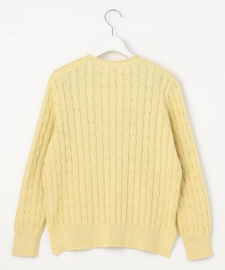 J.PRESS LADIES L 【洗える】GIZA MERCERIZE COTTON ケーブル ニット イエロー系