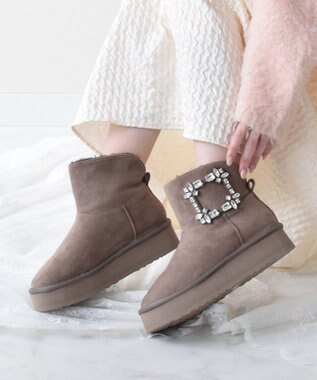 Bridget Birkin 【Bridget Birkin】バックルビジュームートンブーツ