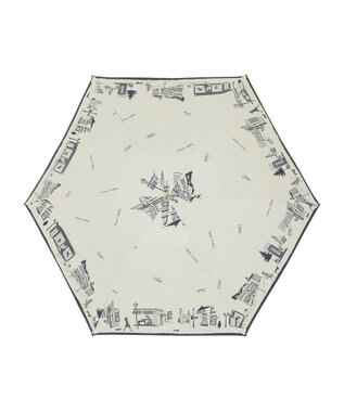 MOONBAT DAKS(ダックス) 晴雨兼用日傘 折りたたみ傘 街並み フワクール生地使用 ホワイト