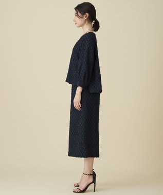 自由区 L 【セットアップ対応】ワッシャーカットジャカード スカート ミッドナイト