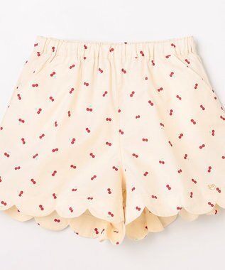 ANY KIDS 【洗濯機可能】スカラップショートパンツ エクリュ（サクランボ×ドット）