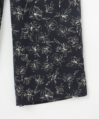 J.PRESS LADIES L 【洗える】ラインフラワープリント ワイドパンツ ネイビーベース系