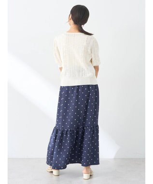 earth music&ecology ドットドビーフレアスカート Navy