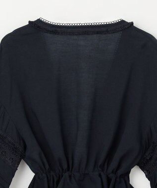 GRACE CONTINENTAL レースパッチブラウス ネイビー
