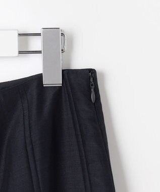 J.PRESS LADIES L エアリースパンボイル プリーツ スカート ネイビー系