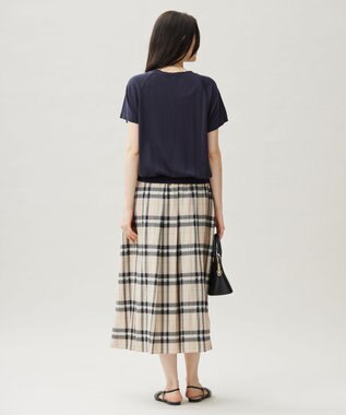 自由区 L 【カタログ掲載・洗える】シアーブライトチェック スカート ベージュ