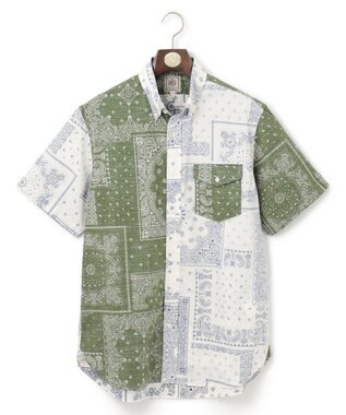 J.PRESS MEN ペイズリーバンダナプリント クレイジーパターンシャツ スモーキーグリーン系9
