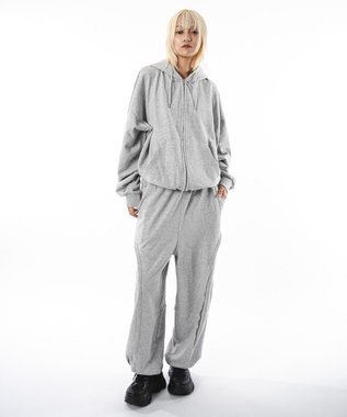 WEGO 【ユニセックス着用ITEM】バルーンBIGダブルZIPパーカー 杢グレー