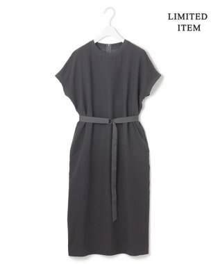 ICB L 【WEB限定・接触冷感・UVケア・速乾・防シワ・洗える】 FluidBackSatin  ワンピース チャコール系［WEB限定］