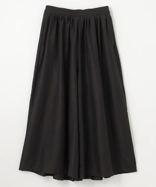 ANY L 【洗濯機可/ウエストゴム/UVケア】スパンボイル撥水スカートパンツ ブラック