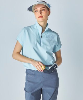 FILA GOLF／marie claire 【Marie claire sports】ハーフジップ半袖シャツ ライトブルー