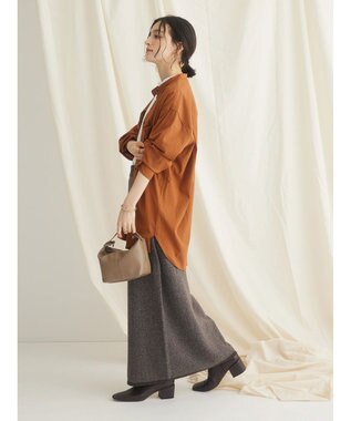 CRAFT STANDARD BOUTIQUE レーヨンデシンバンドカラーシャツ Orange